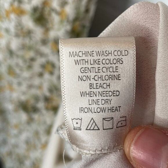 Max Studio Chiffon Ruffle Smocking Maxi Dress Women's Sz M Cottage Prairie Fairy - Picture 16 of 16